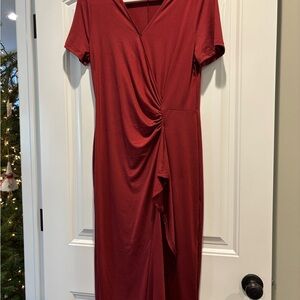 SHEIN Asymmetrical Burgundy Dress